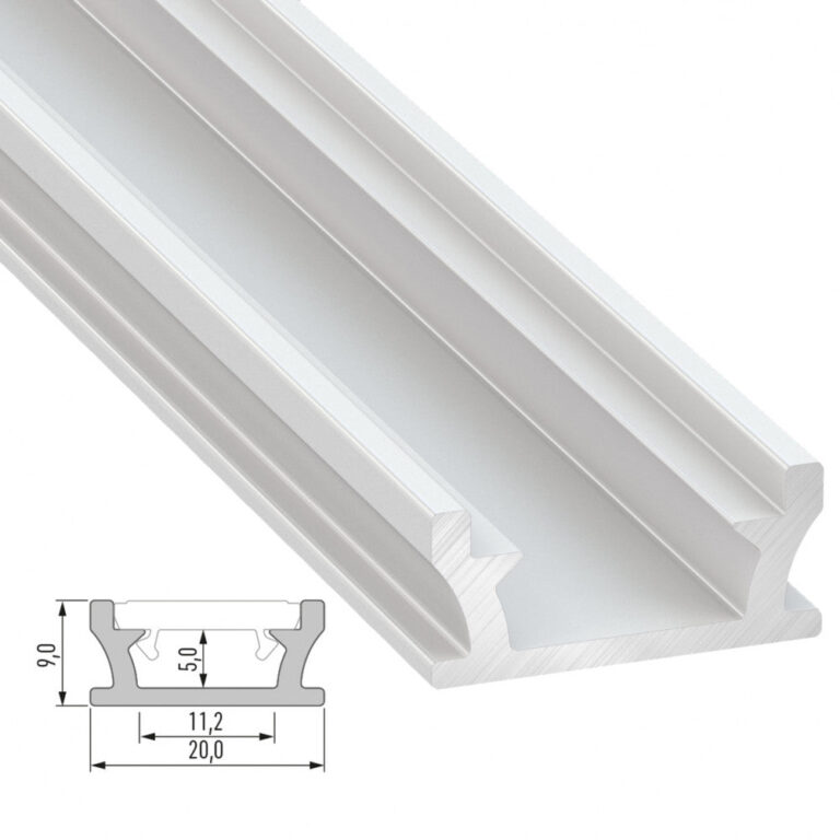 Perfíl Aluminio IP65 Empotrado Tipo TERRA 2,02M - Anodizado Plata