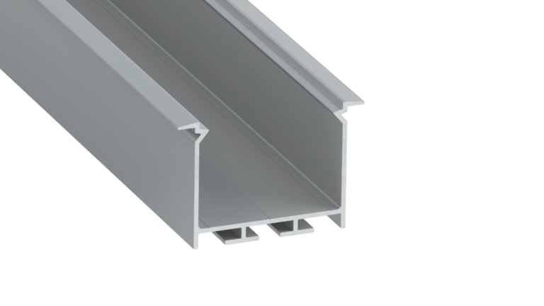 Perfíl Aluminio KIMERA-"HEDE" Anodizado Plata con Difusor Opal , Tapones y Clips Sujección 2,02M