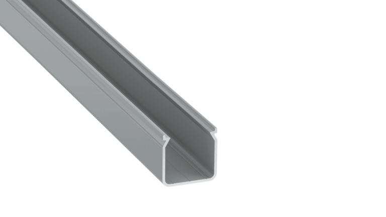 Perfíl Aluminio KIMERA-"HELSE" Anodizado Plata con Difusor Opal , Tapones y Clips Sujección 2,02M