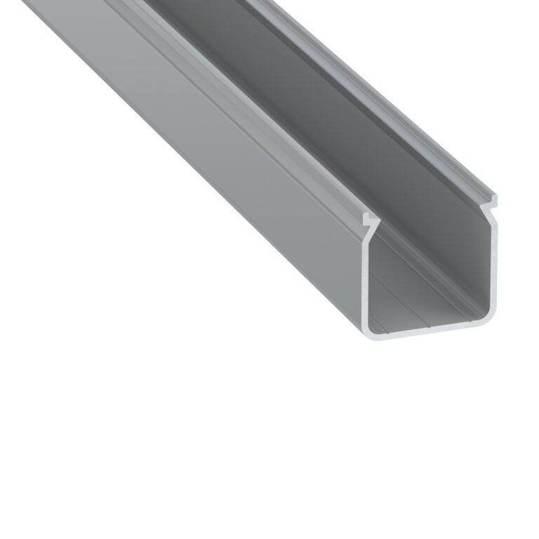 Perfíl Aluminio KIMERA-HELSE Anodizado Plata con Difusor Opal y Tapones 2,02M