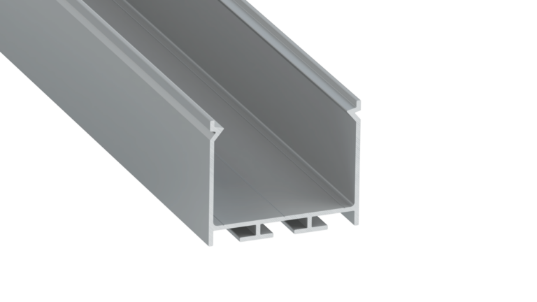 Perfíl Aluminio KIMERA-"NORS" Anodizado Plata con Difusor Opal , Tapones y Clips Sujección 2,02M