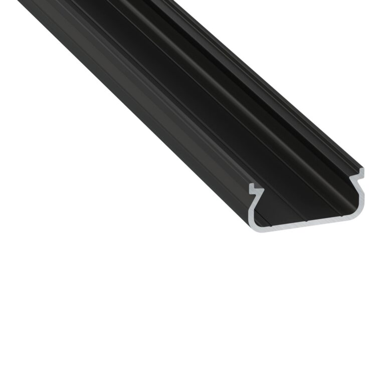 Perfíl Aluminio KIMERA-ORRE Anodizado Negro con Difusor Opal y Tapones 2,02M
