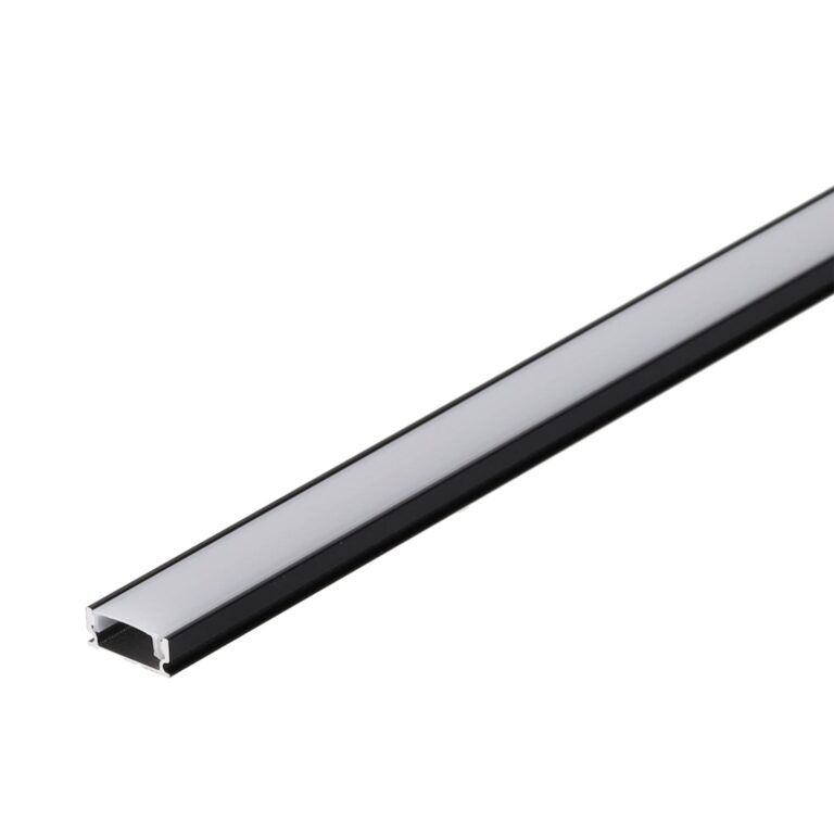 Perfíl Aluminio Negro para Tira LED - Difusor Opal