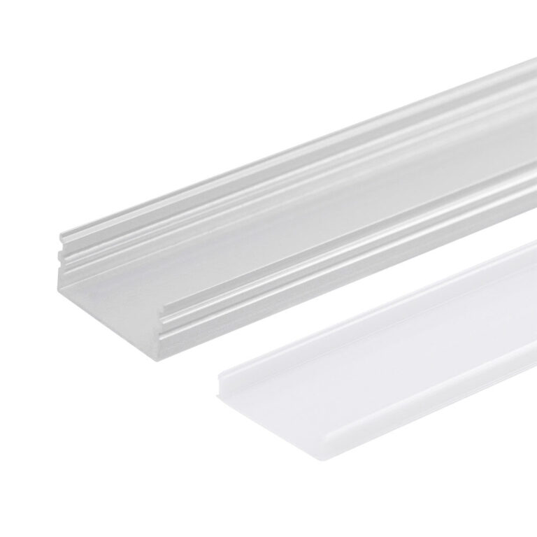 Perfíl Aluminio para Tira LED Doble - Difusor Opal x 2M