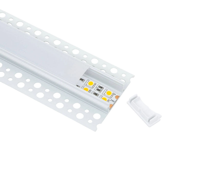 Perfil Aluminio para Tira LED Integración - 30mm - con Difusor Opal - 2 Metros