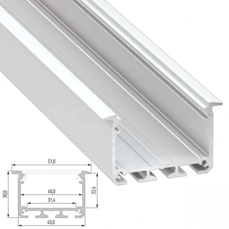 Perfil Aluminio Tipo INSO 2,02M - Anodizado Plata
