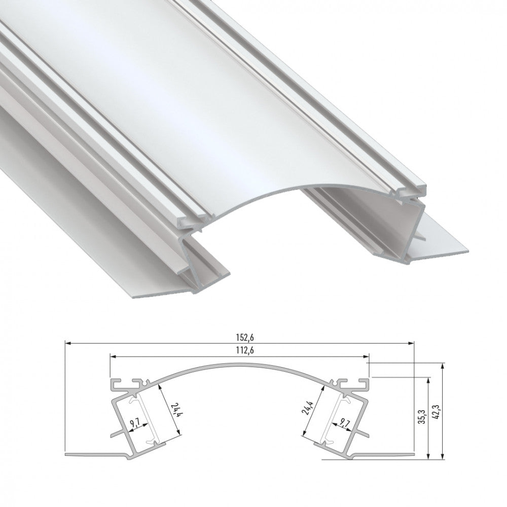 Perfíl Aluminio VEDA 2,02M - Anodizado Plata
