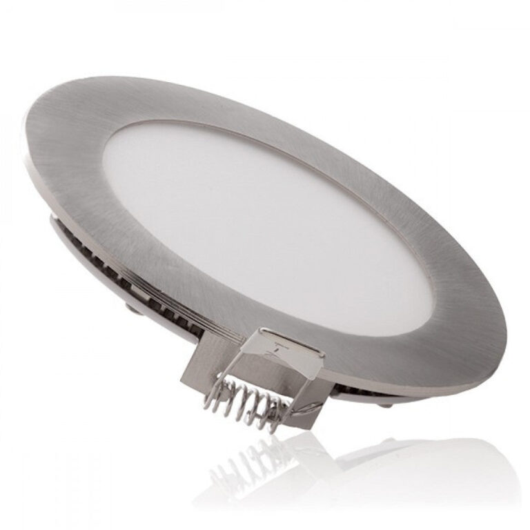 Placa LED 6W 600Lm 6000ºK Circular Niquel Satinado 50.000H