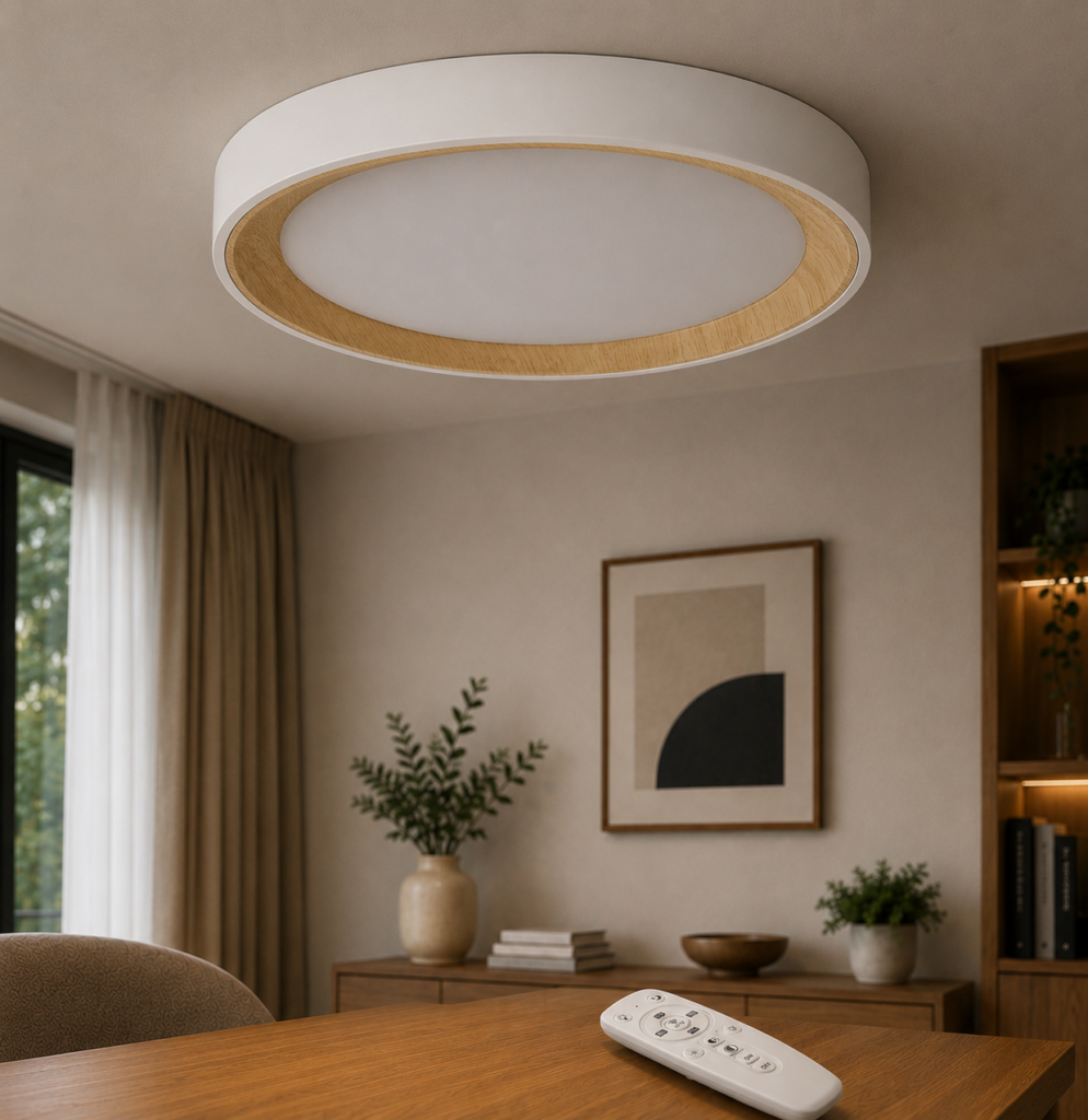 Plafón LED Decorativo 36W CCT 3000-6000ºK (Tonalidad Luz Regulable) Control Remoto Acabado Blanco