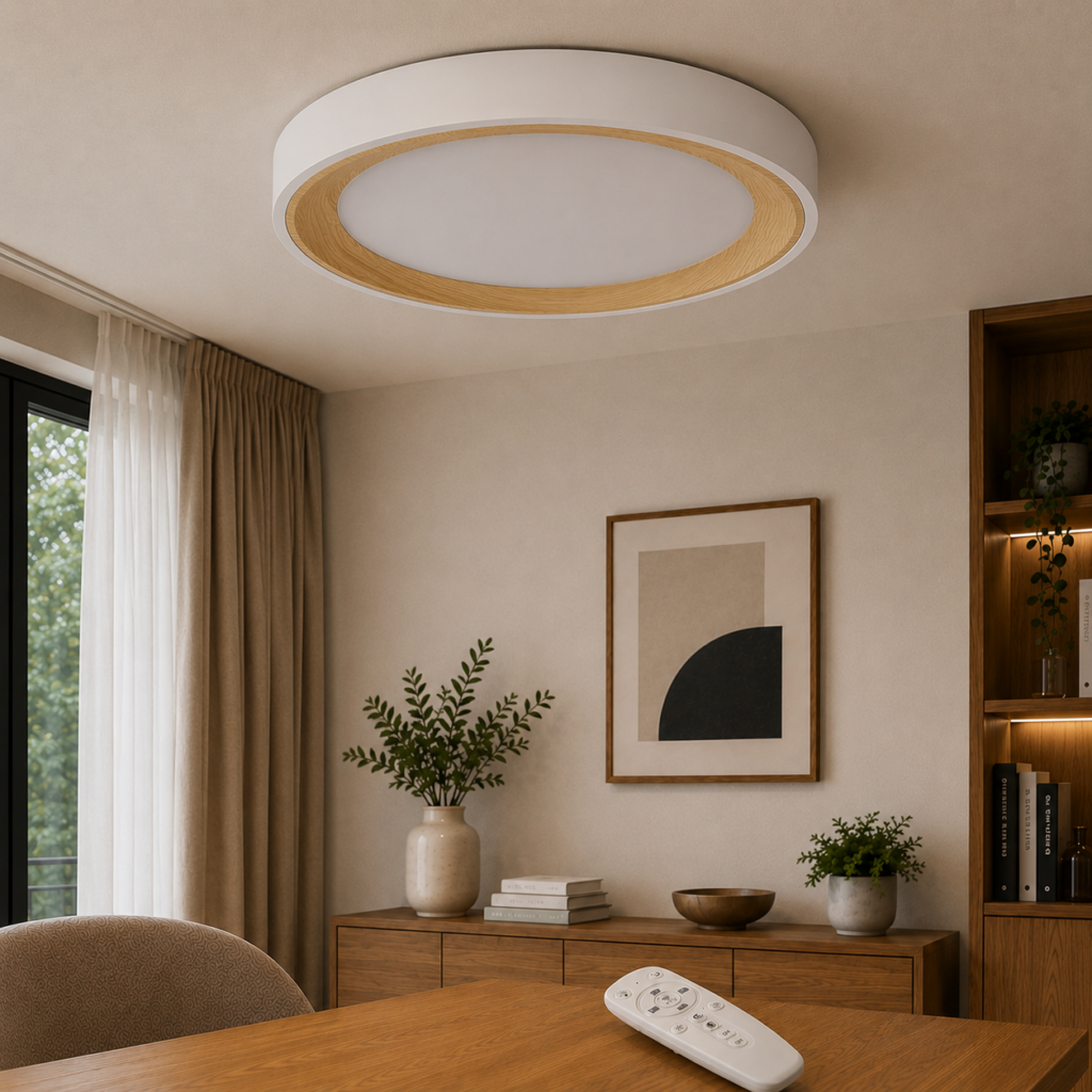Plafón LED Decorativo 40W CCT 3000-6000ºK (Tonalidad Luz Regulable) Control Remoto Acabado Blanco
