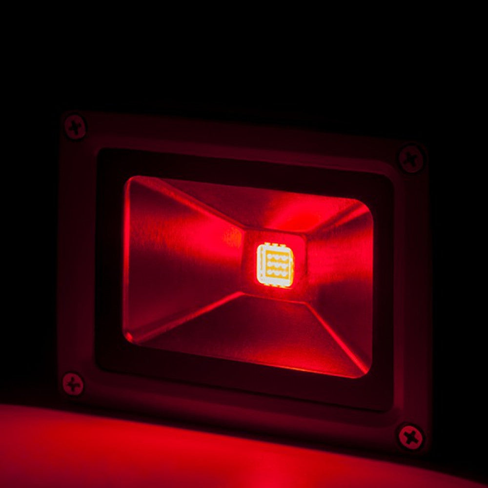Proyector LED 10W 850Lm IP65 Brico Rojo 40.000H
