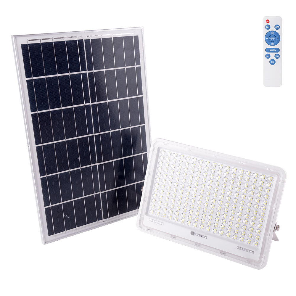 Proyector LED Solar 300W 6500K Panel: 6V/25W Batería: 3,2V/20000MaH Control Remoto