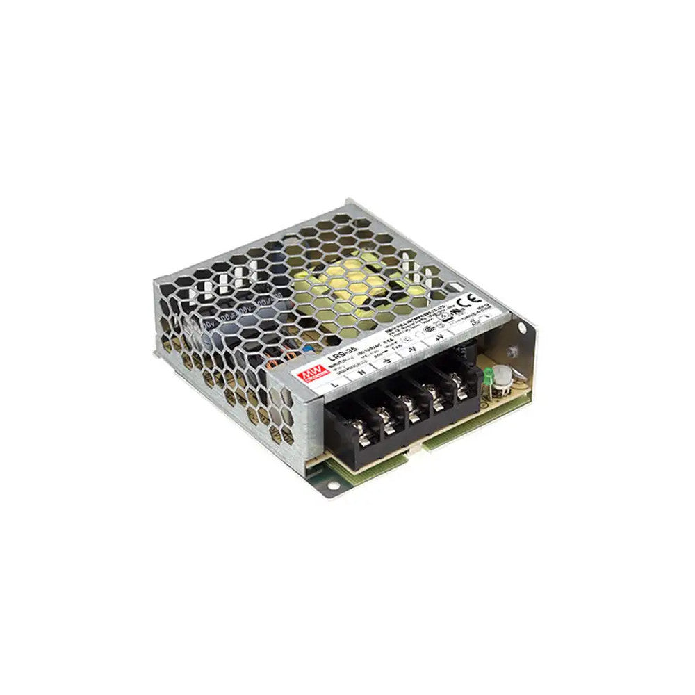 RS-25-24 Transformador MEANWELL Entrada 88-264VAC Salida 24VDC 1,1 A 26,4W Aislamiento 3000 VAC
