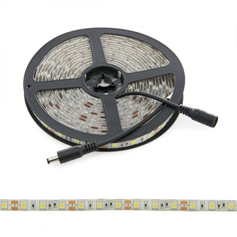 Tira de 300 LEDs 72W 4.200Lm CRI85 6000ºK SMD5050 12VDC IP65 x5M 40.000H