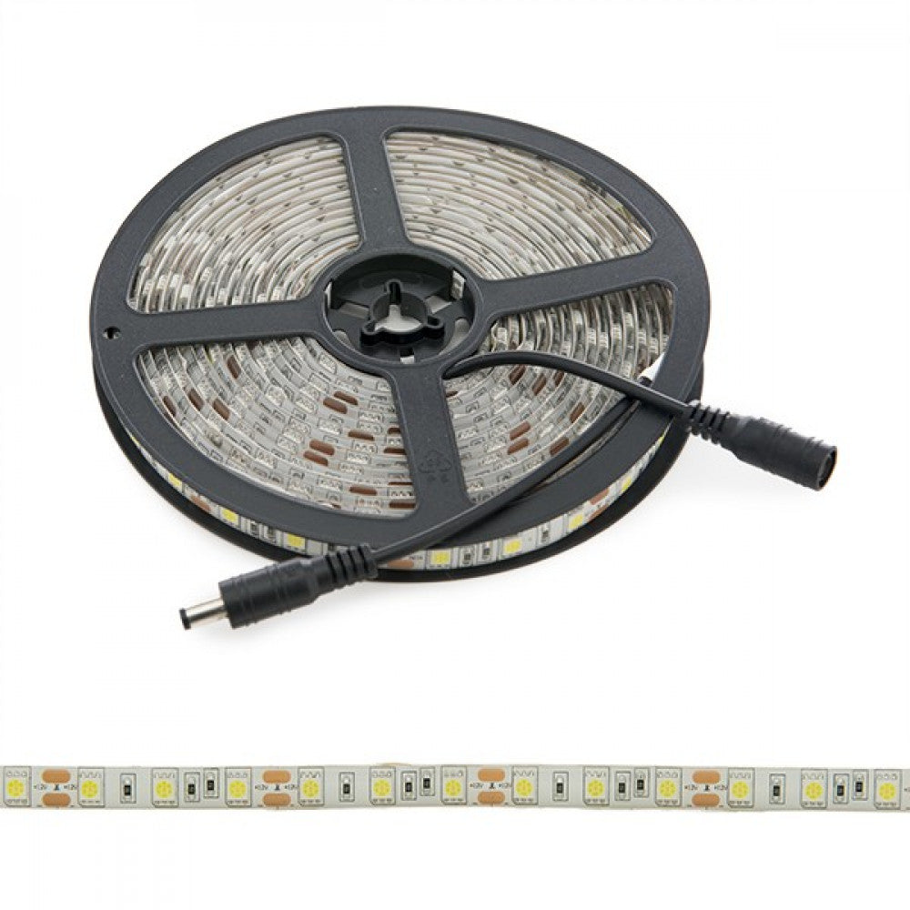 Tira de 300 LEDs 72W 4.200Lm CRI85 6000ºK SMD5050 12VDC IP65 x5M 40.000H