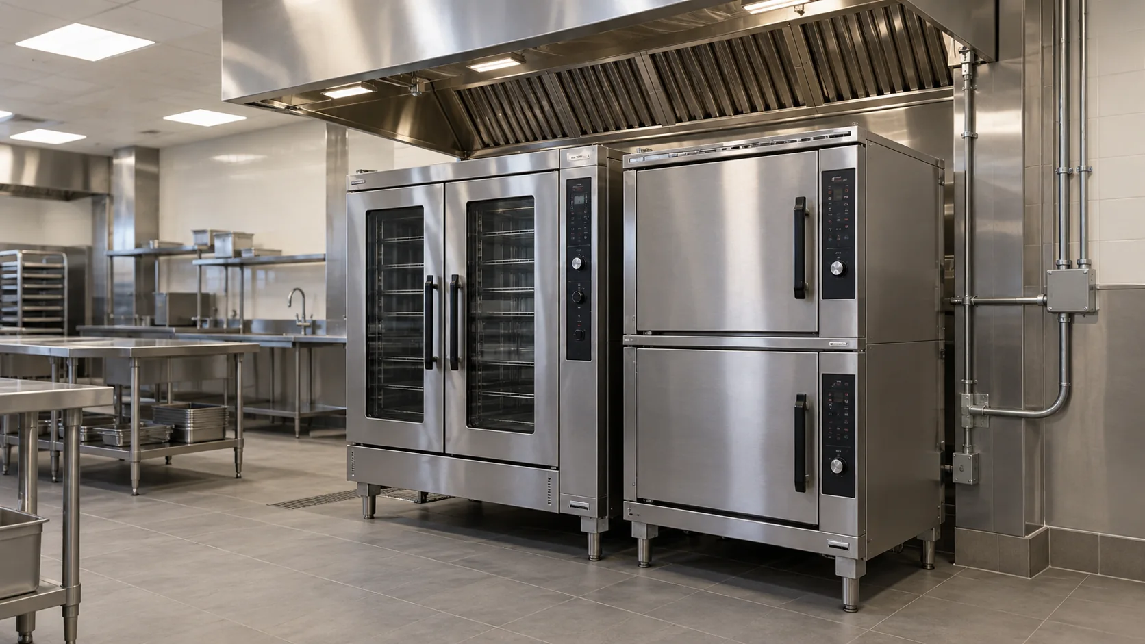 Equipos de cocina profesional con alimentaciones organizadas