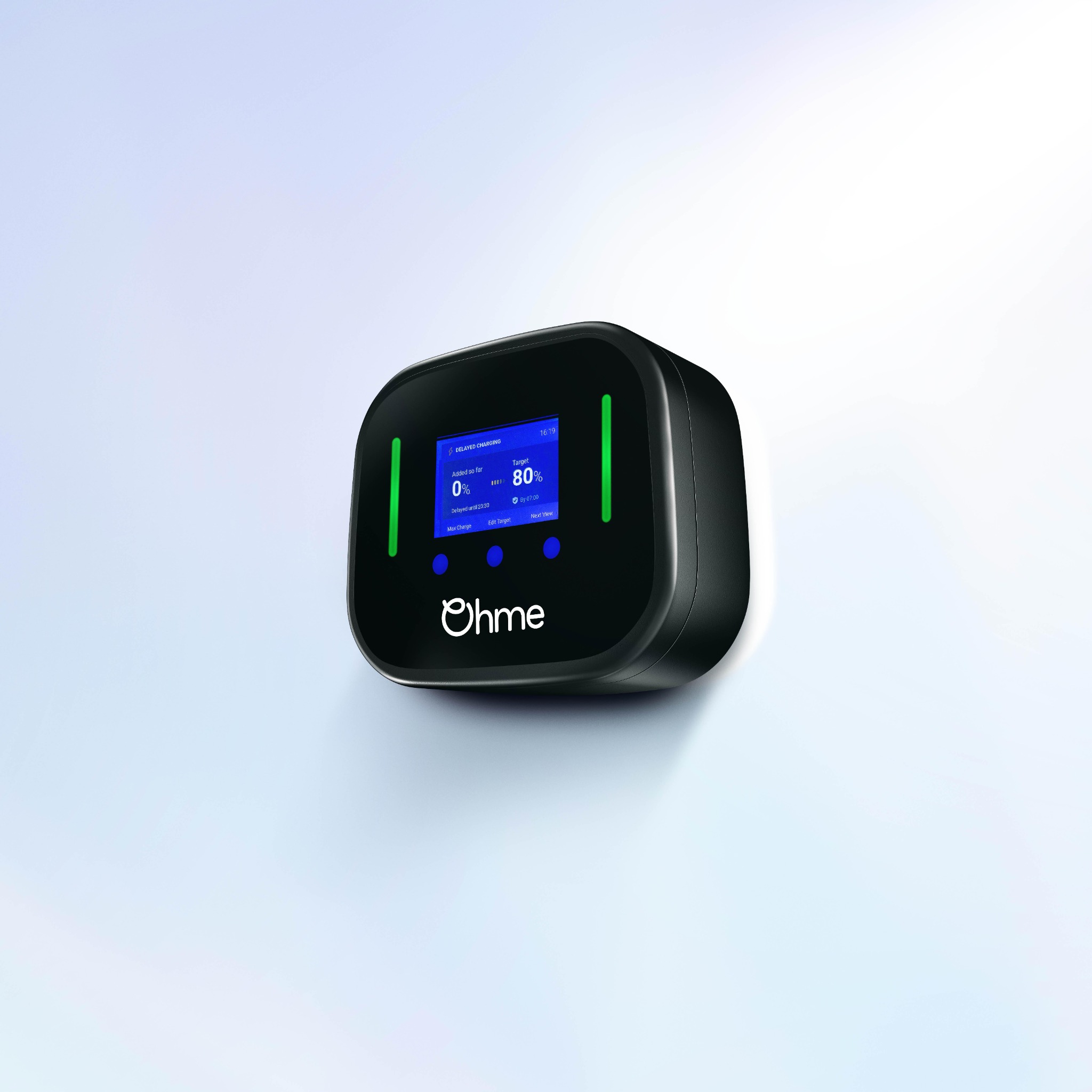 Cargador Ohme Home Pro visto de lado